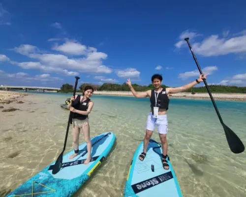 【沖縄・宮古島】初心者歓迎！サップ体験！伊良部島の綺麗な海でクルージング♪