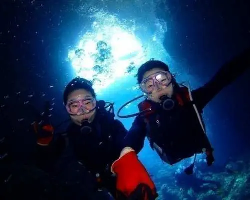 ボートでGO！青の洞窟体験ダイビング★GoPro水中写真★専属水中ガイド★自社専用ボート★餌付け体験