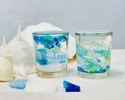 【沖繩，國際通，凝膠蠟燭】大量免費零件！製作鑲嵌琉球玻璃和貝殼的凝膠蠟燭！