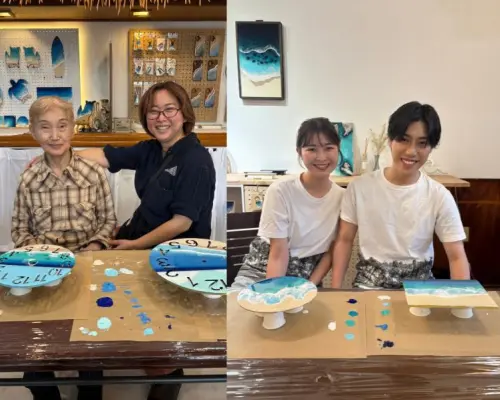 【宮古島・当日予約OK】空港5分！宮古ブルーを閉じ込めた世界にひとつだけの時計(直径29cm)作り！プロが支える「波」の感動体験！雨の日OK