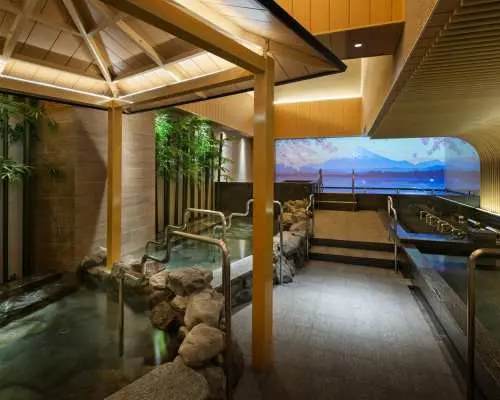 Umeda Hot Springs Ren Wellbeing Park Admission Ticket | Umeda Gozen 12-Piece Sushi Plan (Osaka Day Trip Hot Springs)