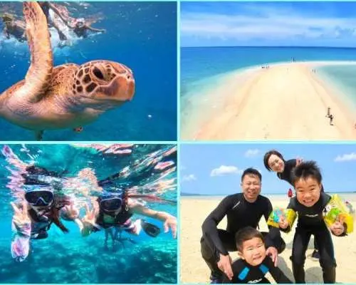 超お得★2大人気スポット‼【送迎無料＆写真4K動画・器材込み】幻の島＋青の洞窟＋ウミガメ99%シュノーケル★竹富格安券＆ドローン持込可