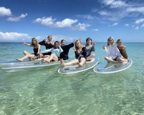 Reservations accepted for up to 50 people [Okinawa, Motobu] | Near Churaumi Aquarium/Janglia | Clear SUP experience (90 minutes) only available in northern Okinawa + unlimited drone aerial photography