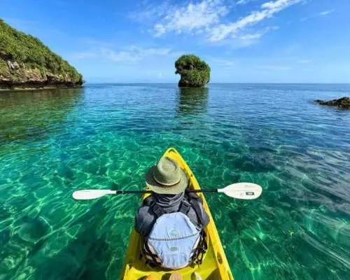 [Ishigaki Island Kayaking] A guide who knows the northern part of the island inside and out will take you on a stroll on the water to hidden spots | Free photos and videos, free drone aerial photography