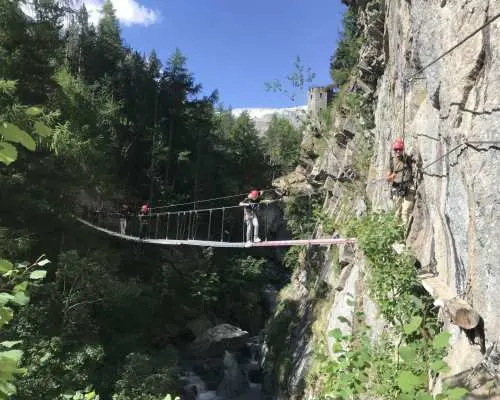 Gorge Alpine via ferrata in summer