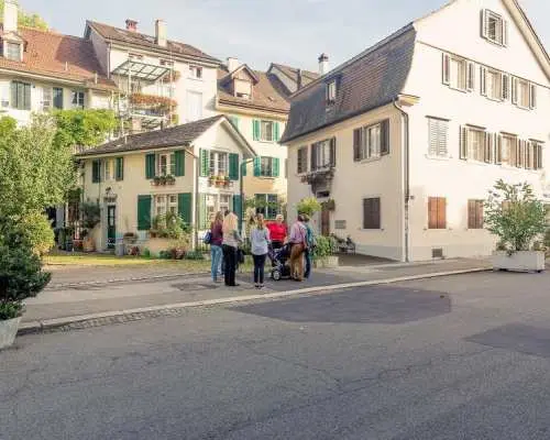Old town Winterthur with church tower city tour
