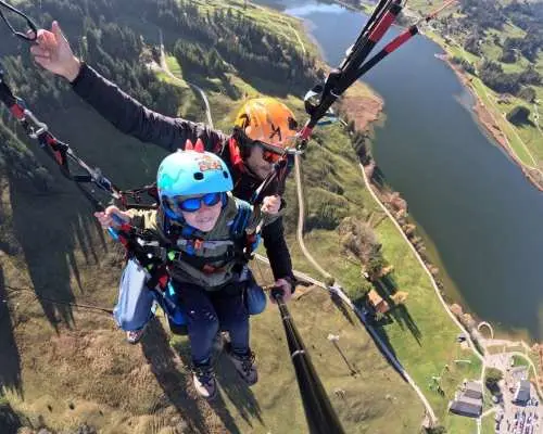 Paragliding tandem flight at Schwarzsee