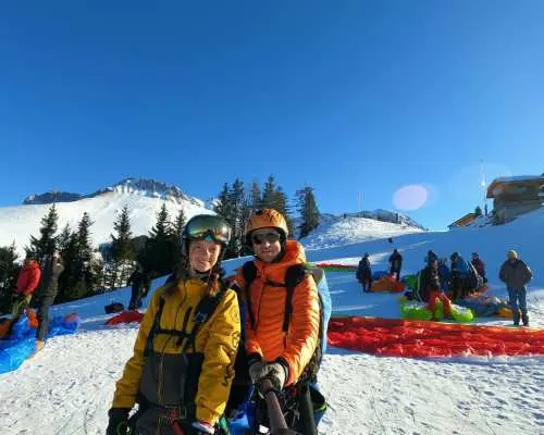 Paragliding tandem flight at Schwarzsee