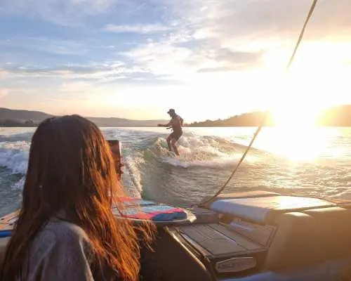 Public wake surfing on Lake Constance (Bodensee)