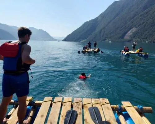 Team Event Raft Building at Lake Lucerne