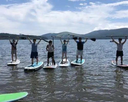 【富士山・山中湖】初心者歓迎！　山中湖でのSUP体験＜60分コース＞　お子様もご一緒に！10才から参加OK！　愛犬も一緒に体験OK！