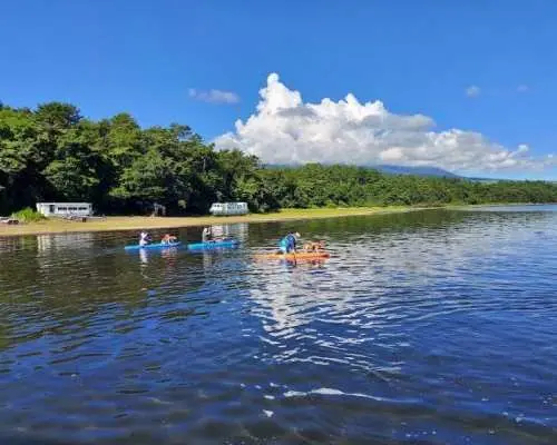 【富士山・山中湖】初心者歓迎！　山中湖でのSUP体験＜90分コース＞　お子様もご一緒に！10才から参加OK！　愛犬も一緒に体験OK！