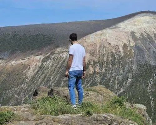 Trekking through volcanic landscapes on Vulcano Island