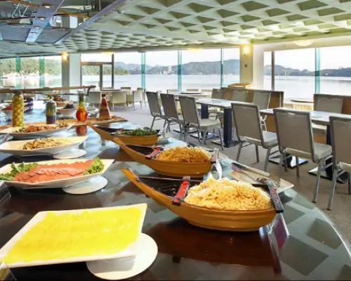 台灣美食｜力麗日月潭哲園會館魚藻餐廳｜晚餐餐券