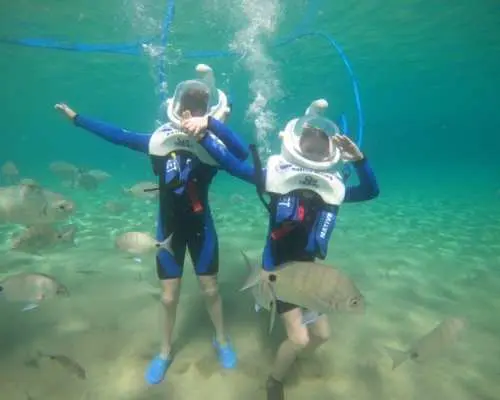Sea trek experience with diving helmet in Los Cristianos