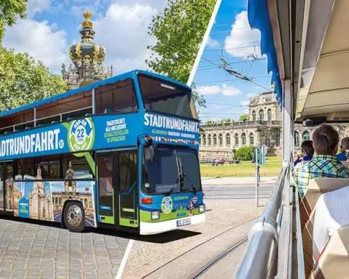Panorama tour of Dresden with mountain railway and hop-on hop-off bus