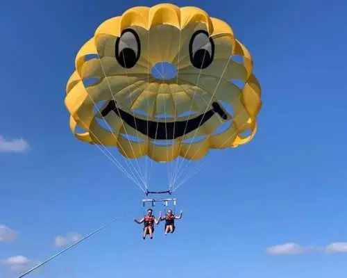 Parasailing experience in Mallorca's Cala Bona