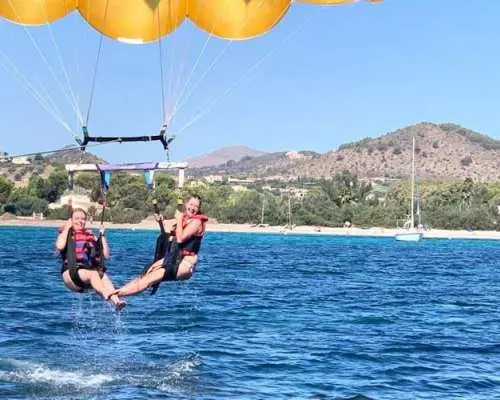 Parasailing experience in Mallorca's Cala Bona
