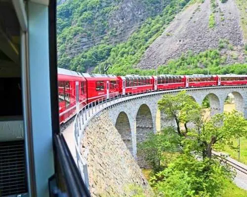 St. Moritz and Swiss Alps with Bernina Red Train from Milan