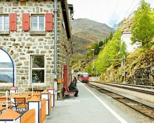 St. Moritz and Swiss Alps with Bernina Red Train from Milan