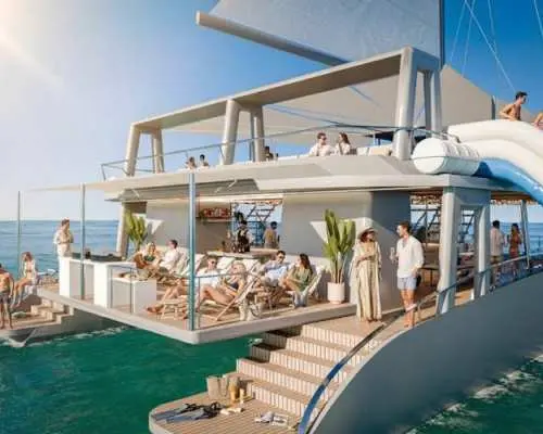 Palma Bay premium catamaran with dinner, swim and optional VIP area