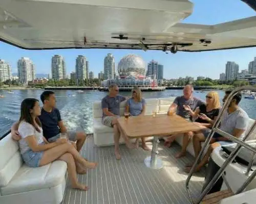 Adults‑only yacht cruise along Vancouver's coastline with drinks