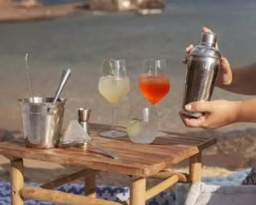 Greek cocktails on a secluded beach