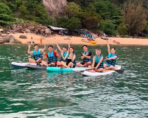 ダナン・ソンチャ半島シュノーケリング、釣り、ウォータースポーツ体験｜スピードボート、SUP、ホテル送迎｜貸切チャーター車