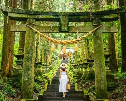 Kyushu Nature and History Day Trip: Kumamoto Castle, Mount Aso, and Kamishikimi Kumanozha Shrine [Departing from Fukuoka/Kumamoto]