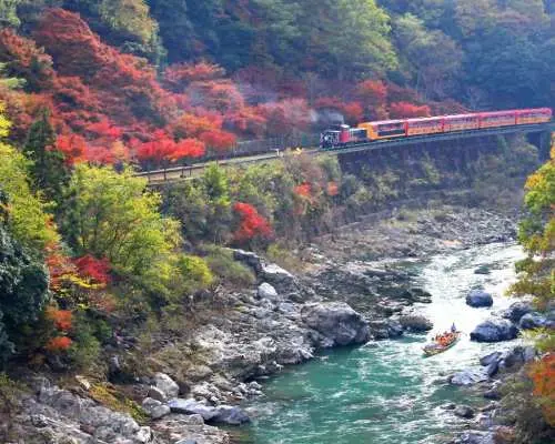 京都岚山保津川游船＆嵯峨野观光小火车一日游｜天龙寺・岚山自由漫游｜大阪出发・KKday独家赠礼