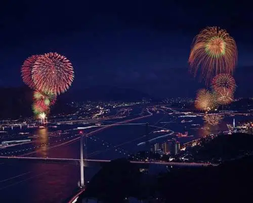 간몬 해협 불꽃놀이 축제 2일 관람 투어 (신야마구치역 출발 및 도착)
