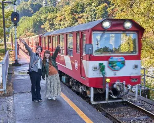 Tour ngắm lá mùa thu 2 ngày | Hẻm núi Korankei, hoa anh đào Obara Shikizakura, chùa Ryotanji và điểm ngắm lá mùa thu nổi tiếng "Ga hồ Oku-Oi" (2 ngày, khởi hành từ Tokyo)