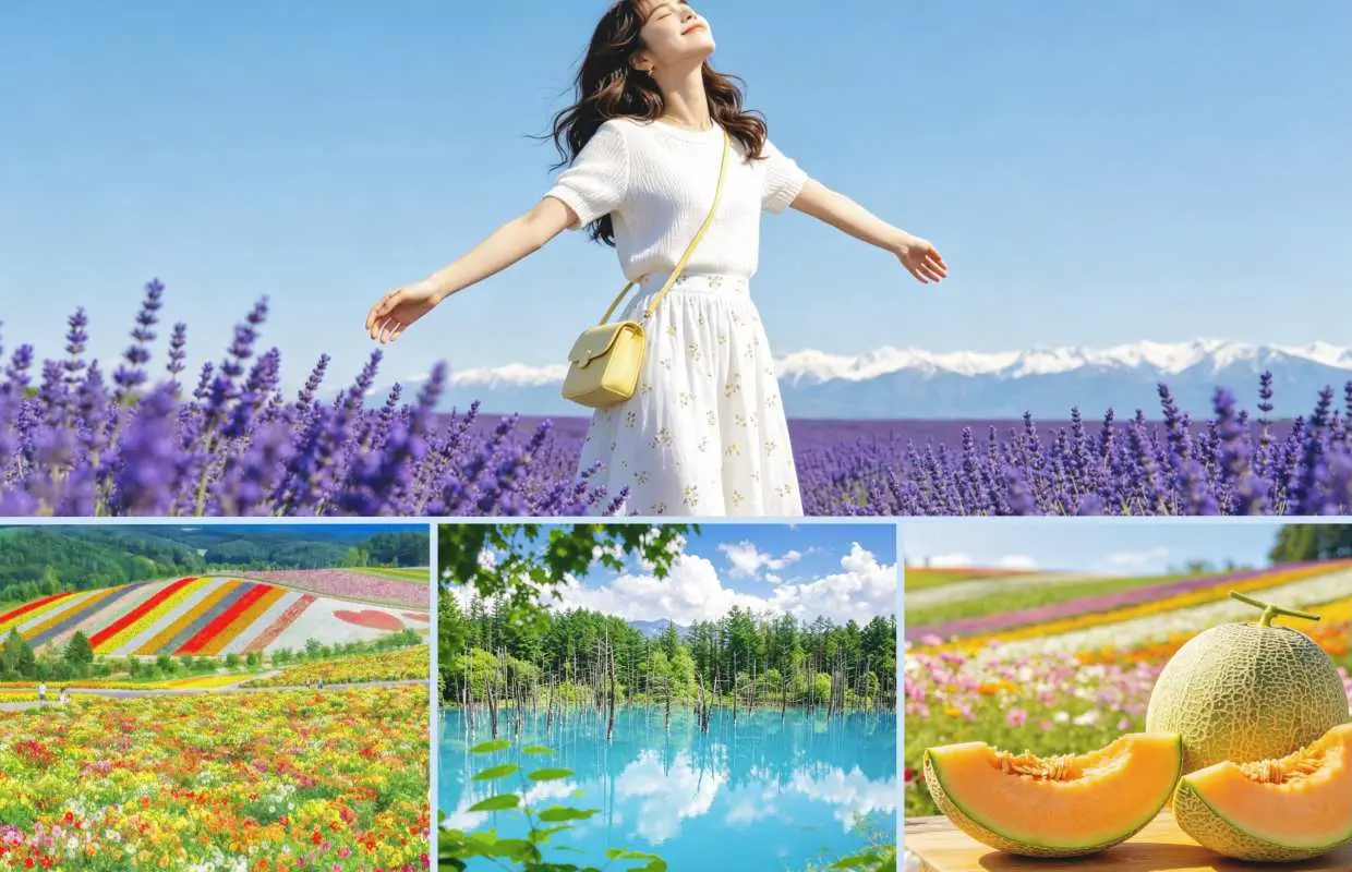 Hokkaido Day Tour from Sapporo: Farm Tomita , Shikisai No Oka, Blue Pond, Buffet (Optional All-You-Can-Eat Cantaloupe) | Chinese/English-speaking Guide