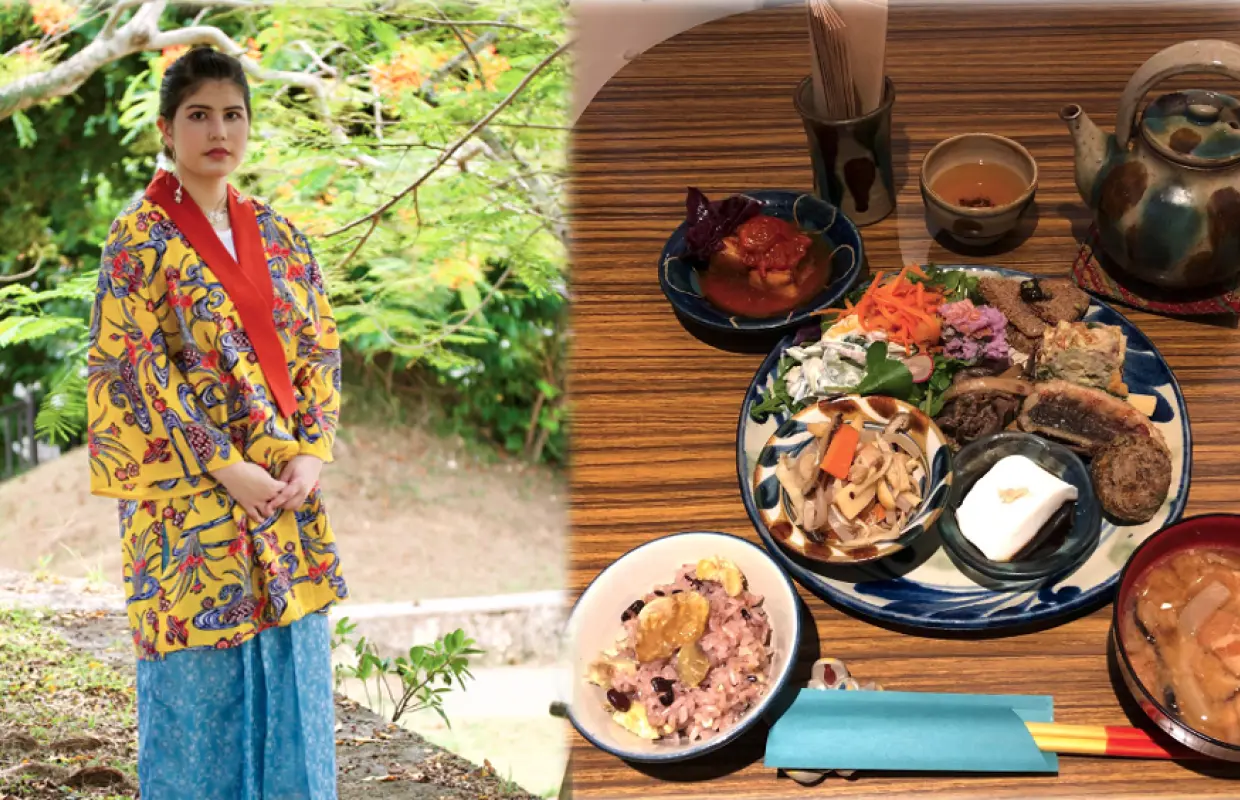 沖縄那覇｜オリジナル琉装を着て、体に優しい沖縄料理満喫