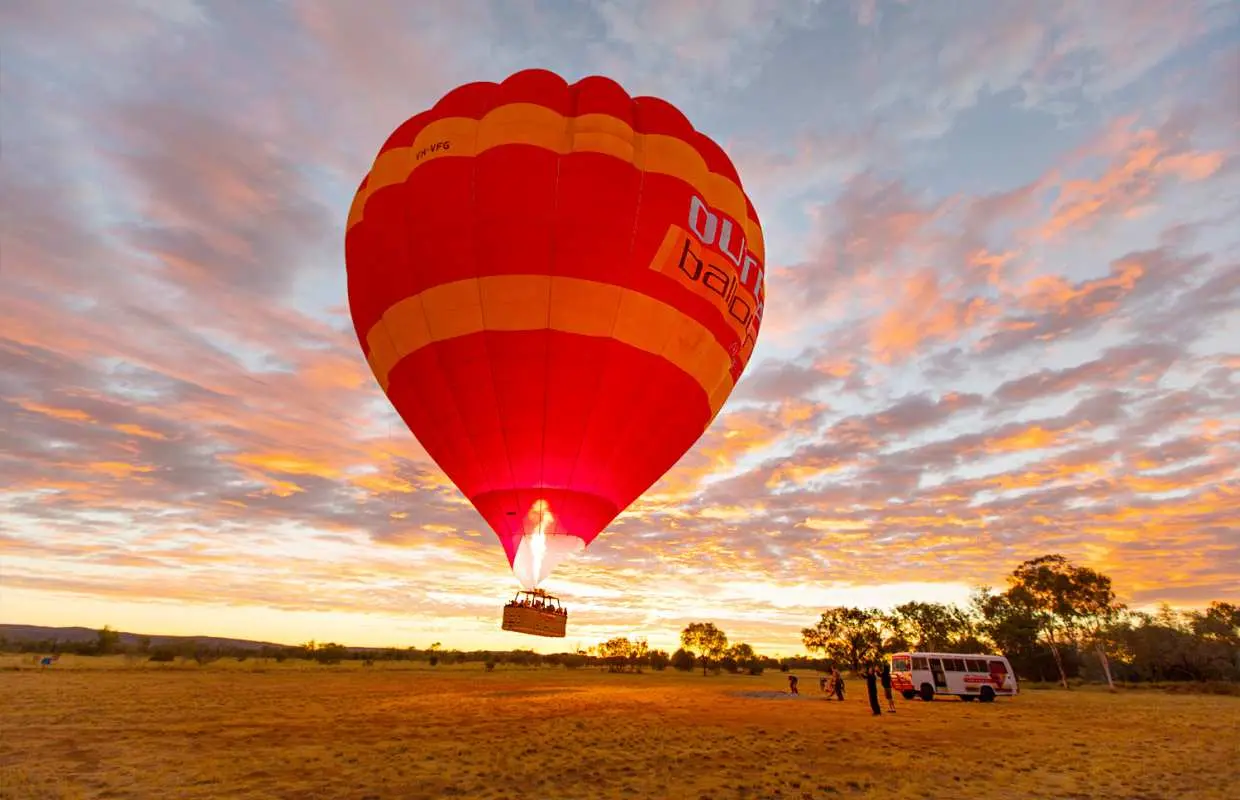a hot air balloon in the Outback