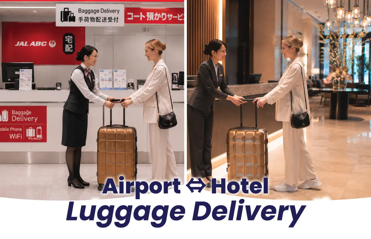 บริการจัดส่งสัมภาระในวันเดียวกัน | โรงแรมในโอซาก้า/เกียวโต ไปยังและจากสนามบินนานาชาติคันไซ (KIX) | ญี่ปุ่น