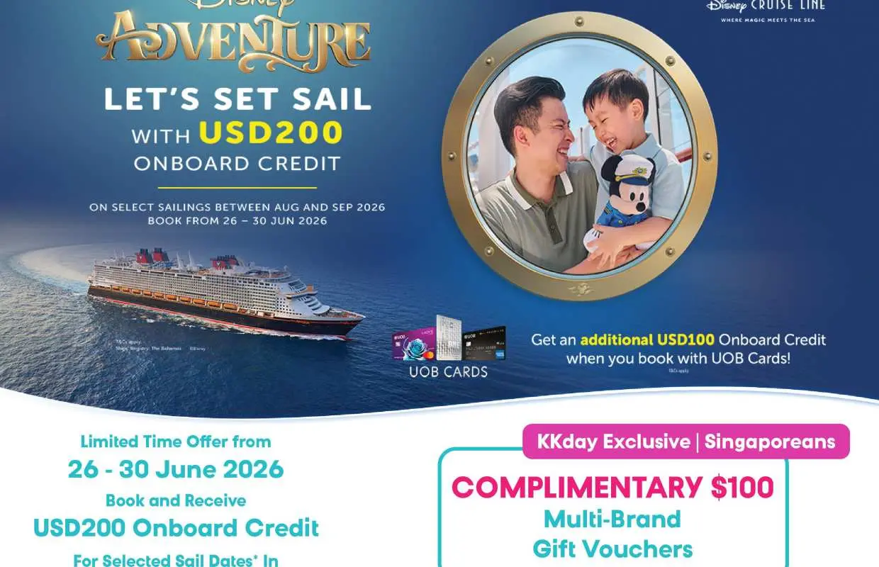[KKday Exclusive] Disney Cruise Line, Disney Adventure | 3/4 Night Cruises from Singapore