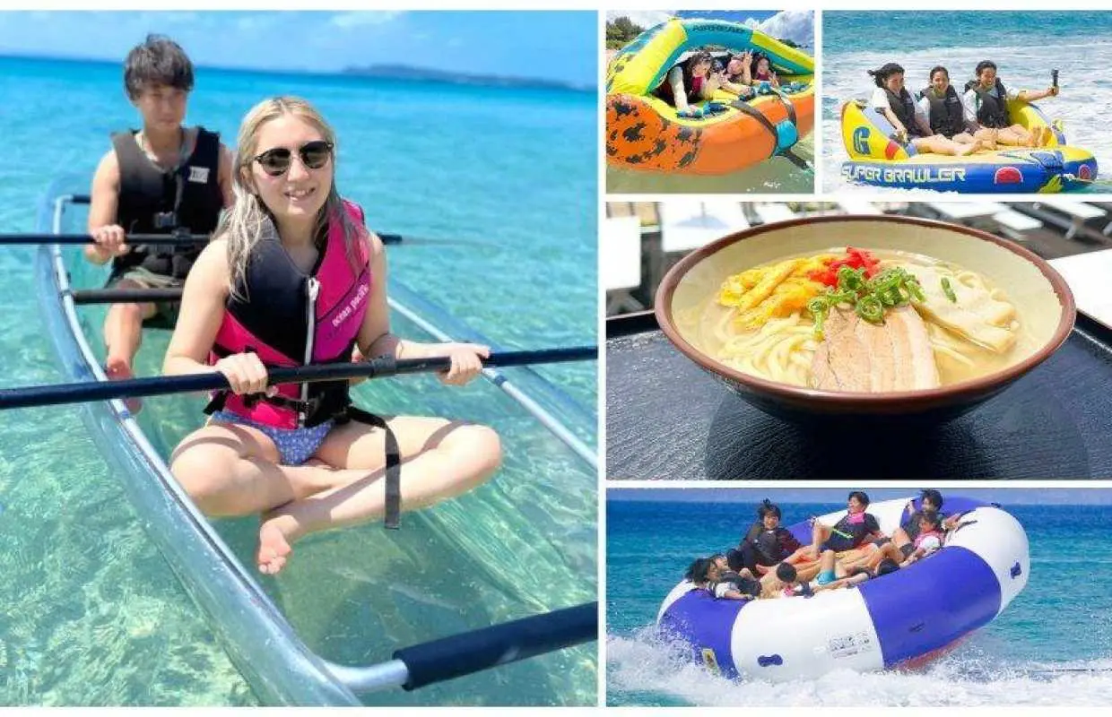 【沖縄・津堅島】１番人気☆お子様も女性も大はしゃぎ！選べる食事＆マリンスポーツ♪満喫プラン