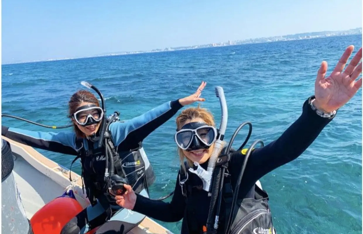 Boat ride and introductory diving [Boat charter, tour photo gift]