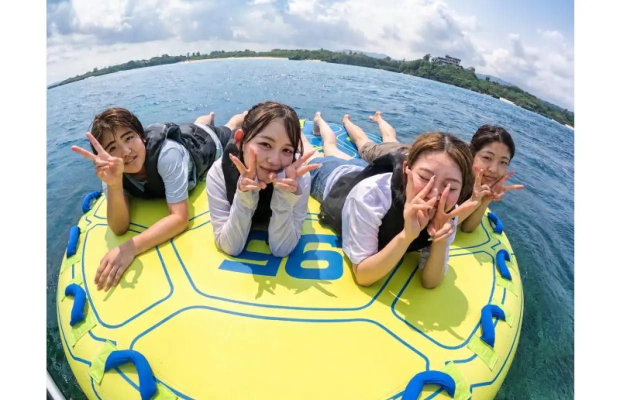 【名護市・今帰仁村・古宇利島】今帰仁の海へGO迷ったらコレ！バナナボートなど最新の乗り物６種類から2つ選べる海あそび満喫プラン！(Aプラン）