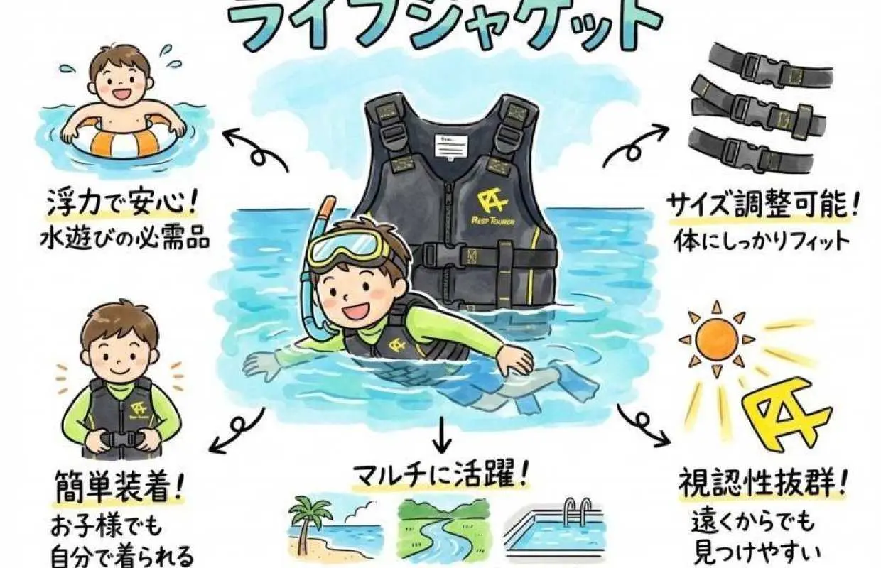 《ライフジャケットレンタル》空港から車で10分｜90㎝～200㎝・15kg～130kg対応｜洗い不要