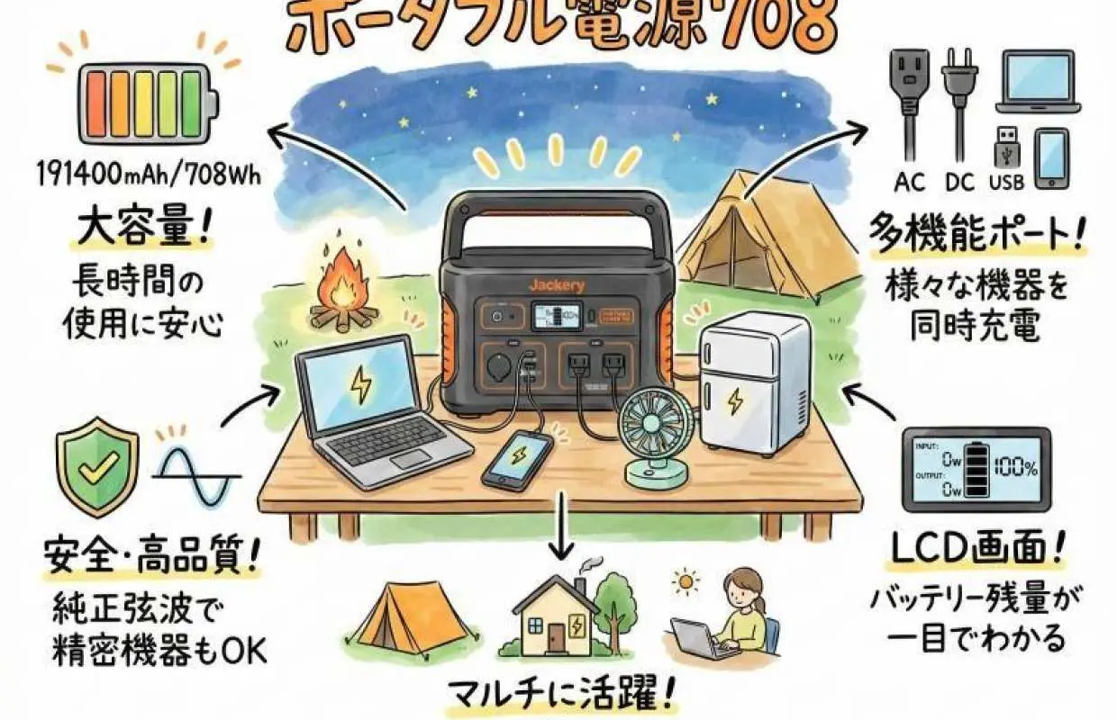《ポータブル電源708レンタル》空港から車で10分