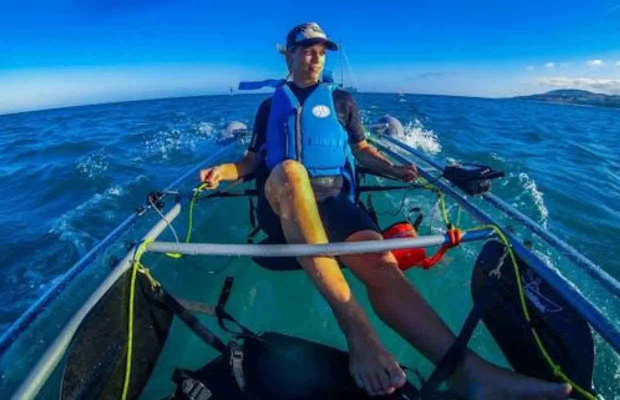 Transparent e-kayak guided tour in Fuerteventura