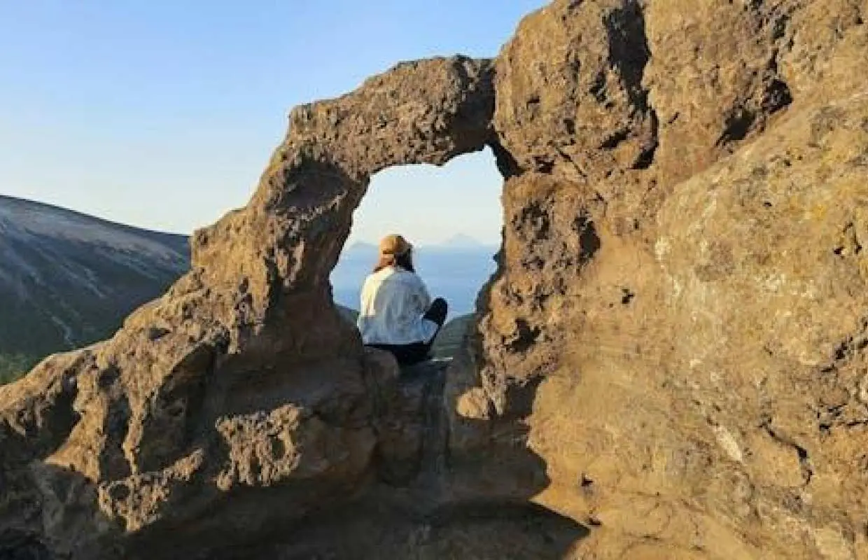 Trekking through volcanic landscapes on Vulcano Island