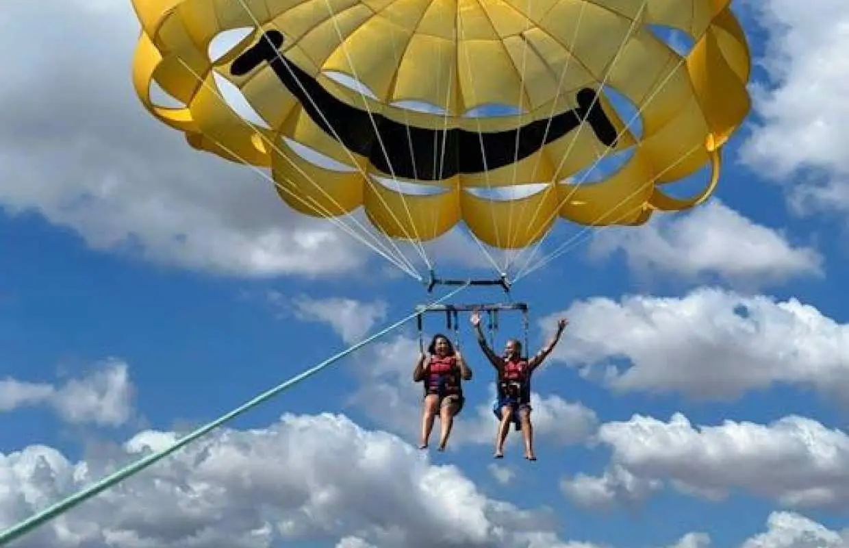 Parasailing experience in Mallorca's Cala Bona