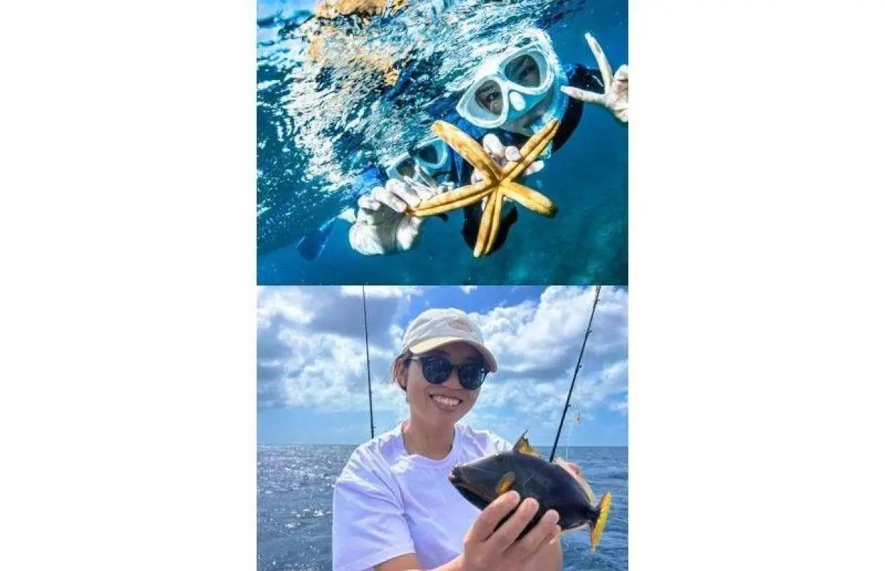 距离那霸（冲绳/北谷）35分钟车程 浮潜和钓鱼 ❤️套餐❤️ 可当日预订 ⭕ 3-6岁儿童免费钓鱼 ⭕ 可在航班前后进行 ⭕ 免费提供照片、视频、毛巾和凉鞋 ⭕