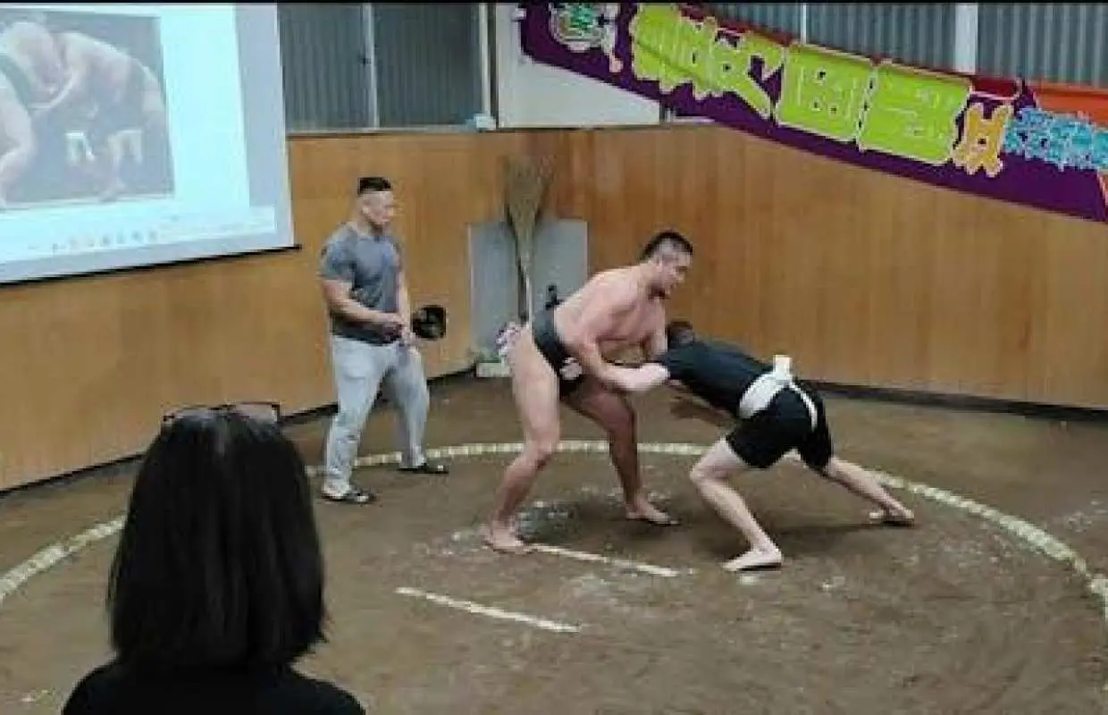 Interactive sumo wrestling experience with meal in Tokyo