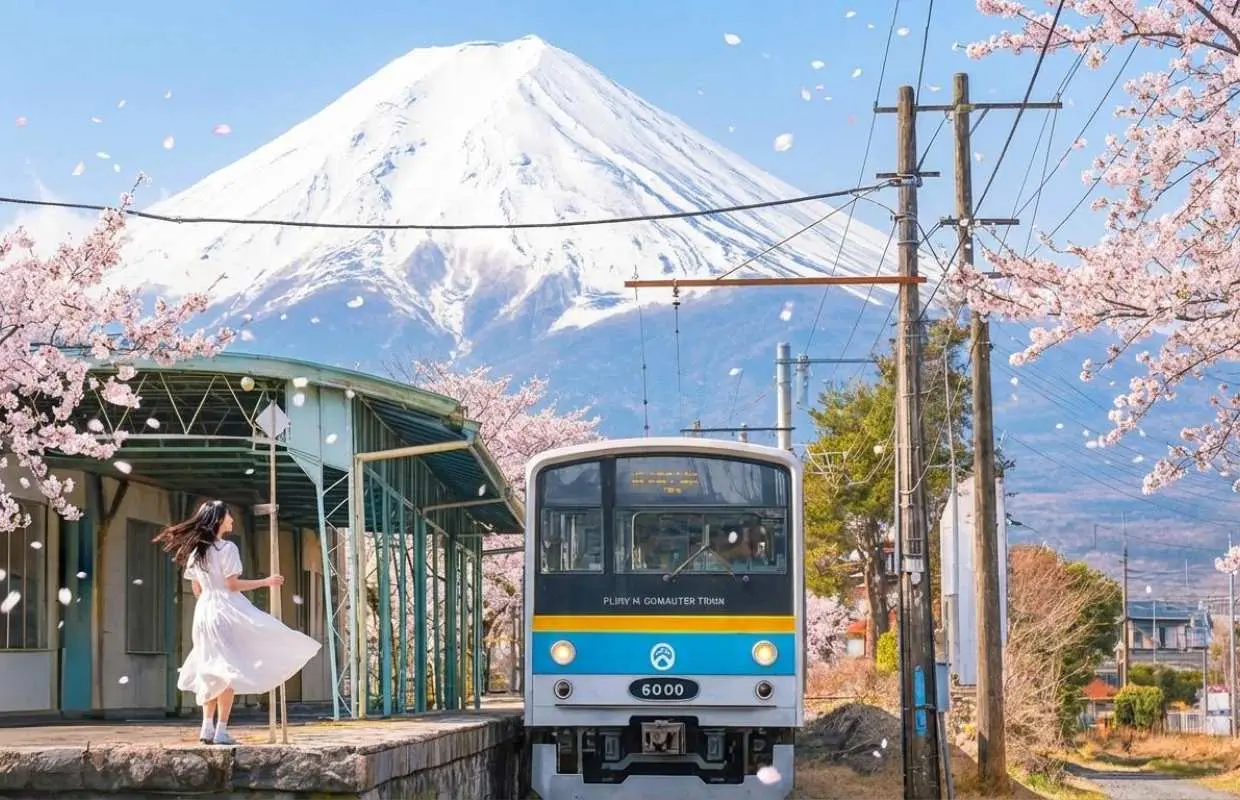 【1人成團/贈送小火車體驗】日本富士山IG熱點一日遊｜淺間公園・富士小火車體驗・山中湖・河口湖（可選遊船或纜車）