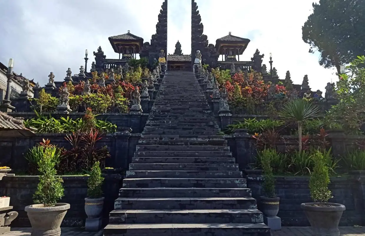 Bali Besakih Great Temple, Penglipuran Village, Rice Terrace with Waterfall