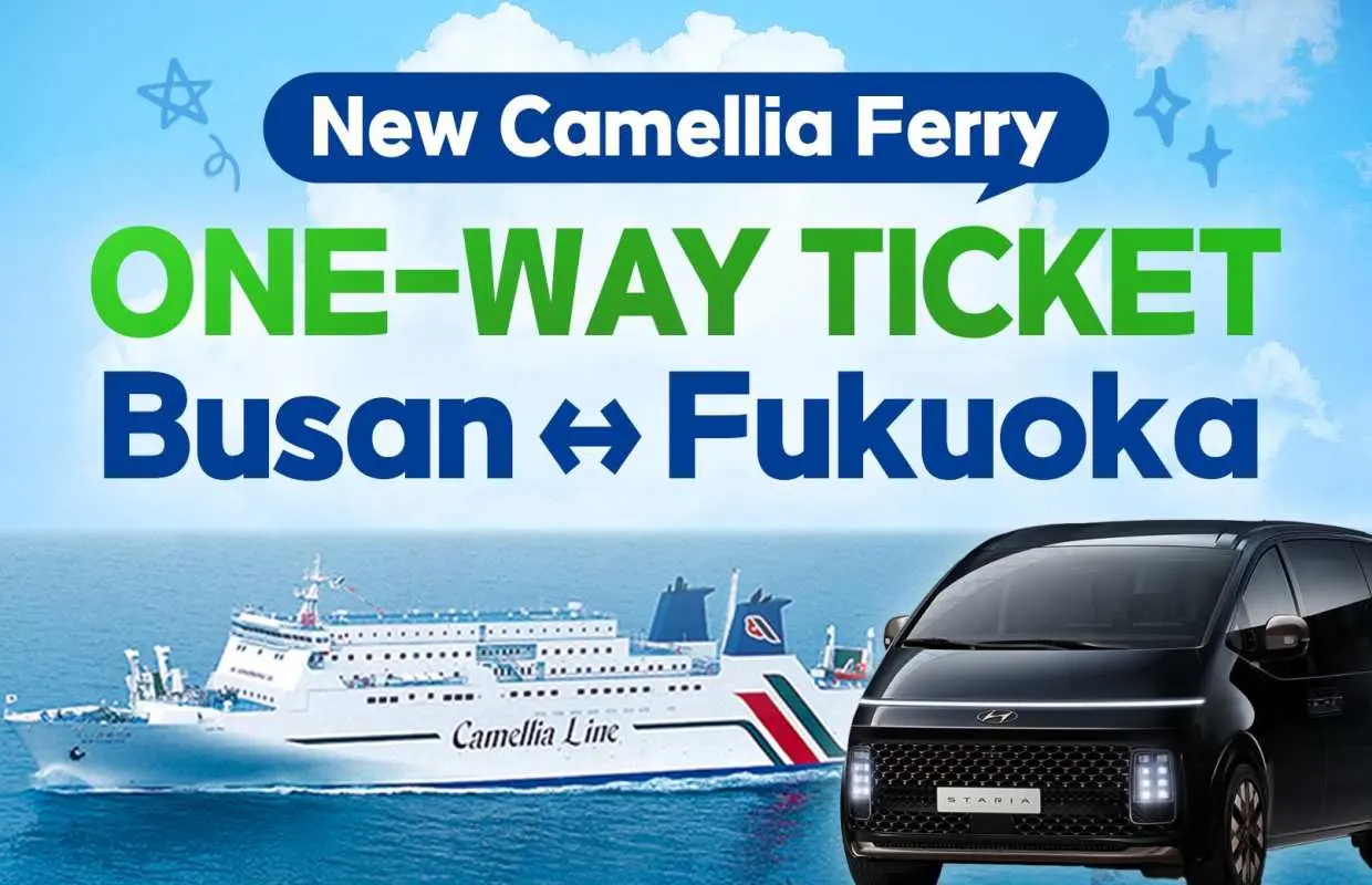 [Busan or Fukuoka Departure] New Camellia Ferry Busan <-> Fukuoka One-way Ticket (Private Transfer between Busan Hotel and Ferry Terminal Included)